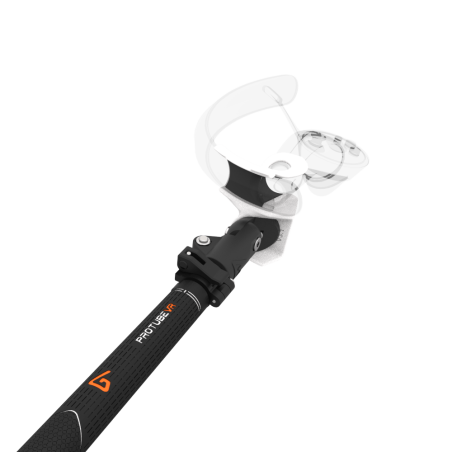 Close view of Swing It VR golf club for Valve Index Carbon Armature and White PLA cups Left hand