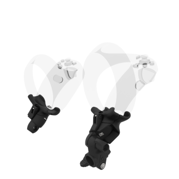 Right view of fastened vr gun stock to magtube gunstock with Black Carbon Fiber cups for Sony Playstation PSVR 2