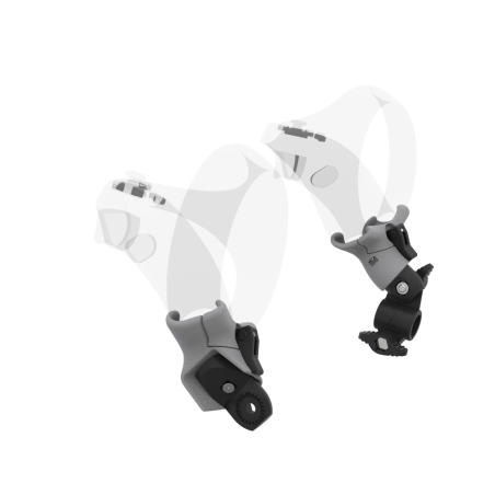 Left view of fastened vr gun stock to magtube gunstock with Grey PLA cups for Sony Playstation PSVR 2