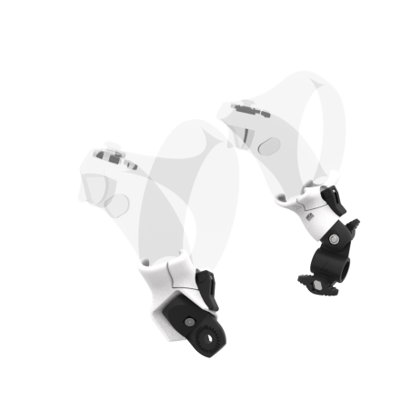 Left view of fastened vr gun stock to magtube gunstock with White PLA cups for Sony Playstation PSVR 2