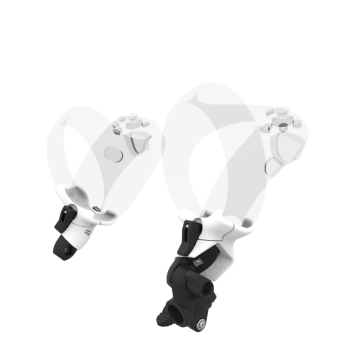 Right view of fastened vr gun stock to magtube gunstock with White PLA cups for Sony Playstation PSVR 2