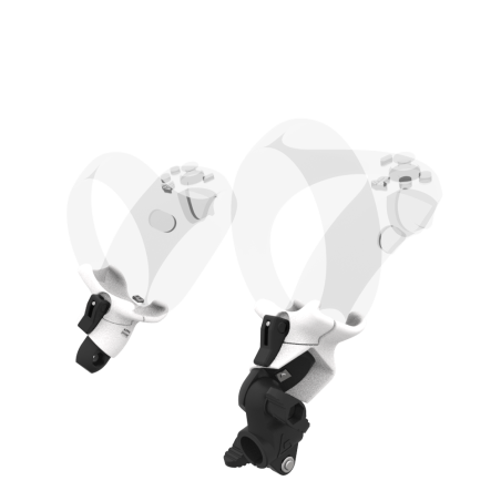 Right view of fastened vr gun stock to magtube gunstock with White PLA cups for Sony Playstation PSVR 2