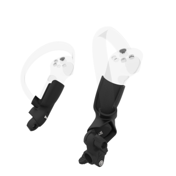 Right view of fastened vr gun stock to magtube gunstock with Black Carbon Fiber cups for Pico 4