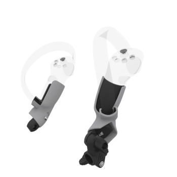 Right view of fastened vr gun stock to magtube gunstock with Grey PLA cups for Pico 4