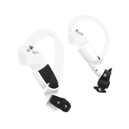Left view of fastened vr gun stock to magtube gunstock with White PLA cups for Pico 4