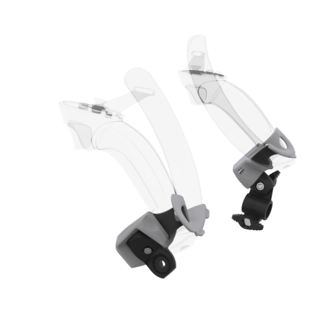 Left view of fastened vr gun stock to magtube gunstock with Grey PLA cups for Valve Index Knuckles