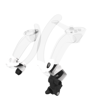 Right view of fastened vr gun stock to magtube gunstock with White PLA cups for Valve Index Knuckles