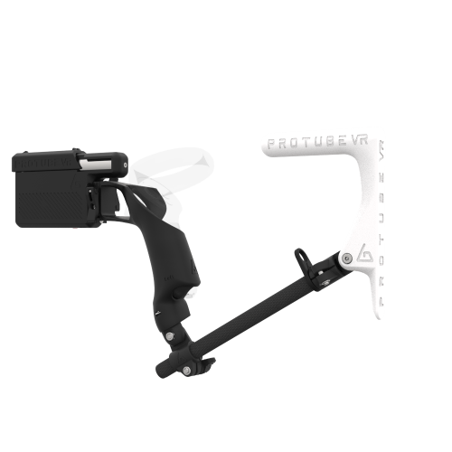 Left view of ProVolver for Focus 3 and XR Elite with Black Rear Cup Left White MK1 stock Carbon tube no front