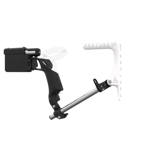 Left view of ProVolver for Focus 3 and XR Elite with Black Rear Cup Left White MK1 stock Chrome tube no front