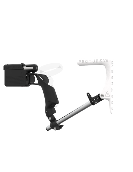 Left view of ProVolver for Focus 3 and XR Elite with Black Rear Cup Left White MK1 stock Chrome tube no front