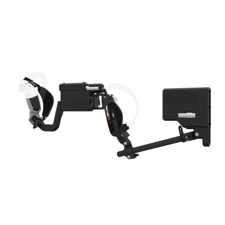 Left view of ProVolver for Pico 4 with Black Rear Cup Left Explorer haptic stock Carbon tube front grey