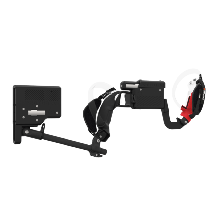 Right view of ProVolver for Pico 4 with Black Rear Cup Left Explorer haptic stock Carbon tube front red