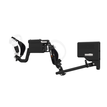 Left view of ProVolver for Pico 4 with Black Rear Cup Left Explorer haptic stock Carbon tube front white