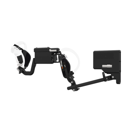 Left view of ProVolver for Pico 4 with Black Rear Cup Left Explorer haptic stock Carbon tube front white
