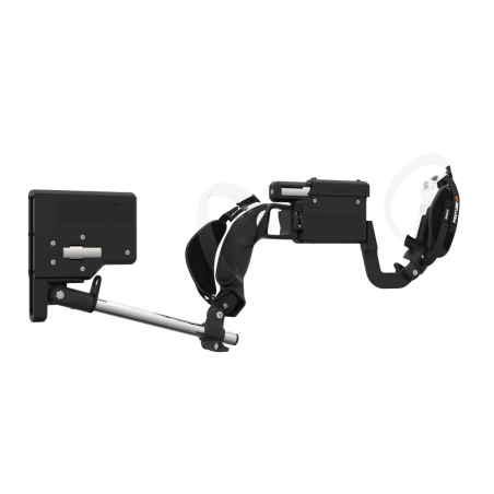 Right view of ProVolver for Pico 4 with Black Rear Cup Left Explorer haptic stock Chrome tube front carbon