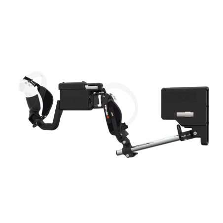 Left view of ProVolver for Pico 4 with Black Rear Cup Left Explorer haptic stock Chrome tube front carbon