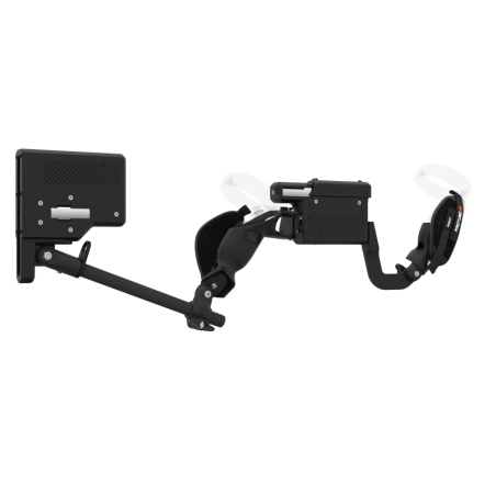 Right view of ProVolver for Meta Quest 1 and Rift S with Black Rear Cup Left Explorer haptic stock Carbon tube front carbon