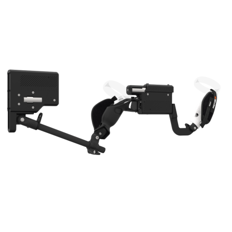 Right view of ProVolver for Meta Quest 1 and Rift S with Black Rear Cup Left Explorer haptic stock Carbon tube front white
