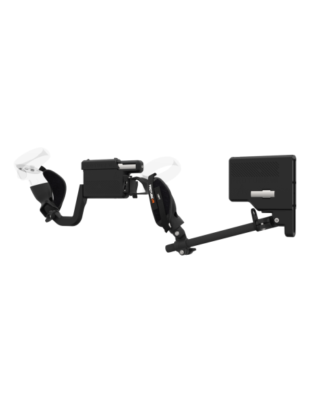 Left view of ProVolver for Meta Quest 2 with Black Rear Cup Left Explorer haptic stock Carbon tube front carbon