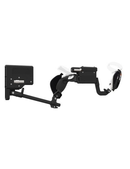 Right view of ProVolver for Meta Quest 2 with Black Rear Cup Left Explorer haptic stock Carbon tube front white
