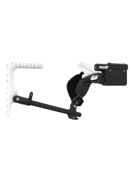 Right view of ProVolver for Meta Quest 2 with Black Rear Cup Left White MK1 stock Carbon tube no front