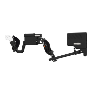 Left view of ProVolver for Meta Quest 3 and Quest Pro with Black Rear Cup Left Explorer haptic stock Carbon tube front carbon