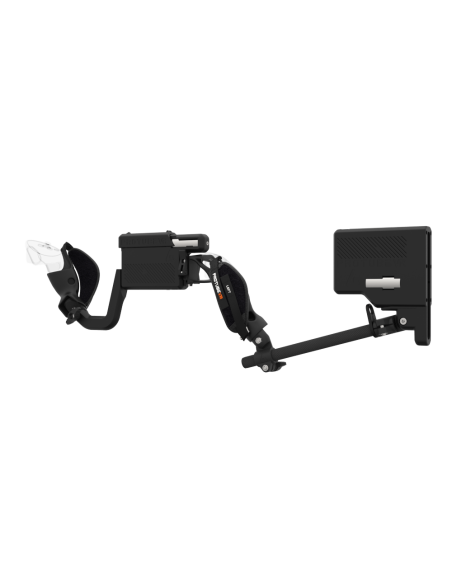 Left view of ProVolver for Meta Quest 3 and Quest Pro with Black Rear Cup Left Explorer haptic stock Carbon tube front carbon