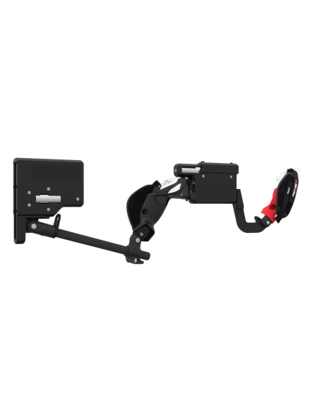 Right view of ProVolver for Meta Quest 3 and Quest Pro with Black Rear Cup Left Explorer haptic stock Carbon tube front red