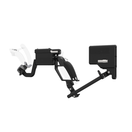 Left view of ProVolver for Valve Index Knuckles with Black Rear Cup Left Explorer haptic stock Carbon tube front grey