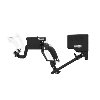 Left view of ProVolver for Valve Index Knuckles with Black Rear Cup Left Explorer haptic stock Carbon tube front white