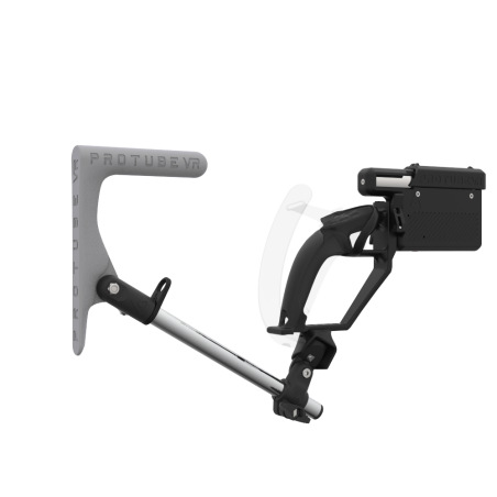 Right view of ProVolver for Valve Index Knuckles with Black Rear Cup Left Grey MK1 stock Chrome tube no front