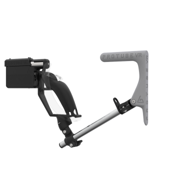 Left view of ProVolver for Valve Index Knuckles with Black Rear Cup Left Grey MK1 stock Chrome tube no front