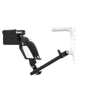 Left view of ProVolver for Valve Index Knuckles with Black Rear Cup Left White MK1 stock Carbon tube no front
