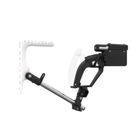 Right view of ProVolver for Valve Index Knuckles with Black Rear Cup Left White MK1 stock Chrome tube no front