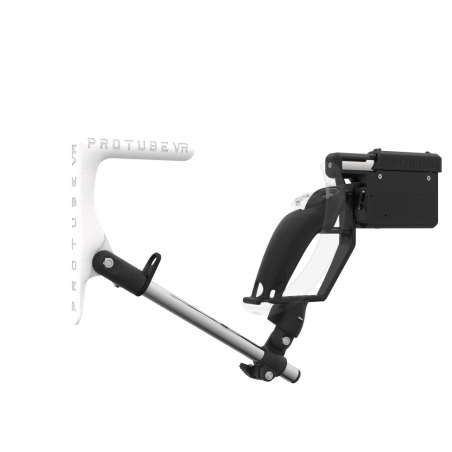 Right view of ProVolver for Valve Index Knuckles with Black Rear Cup Right White MK1 stock Chrome tube no front