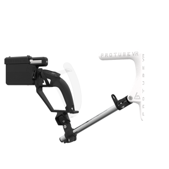 Left view of ProVolver for Valve Index Knuckles with Black Rear Cup Right White MK1 stock Chrome tube no front