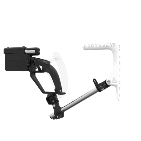 Left view of ProVolver for Valve Index Knuckles with Black Rear Cup Right White MK1 stock Chrome tube no front