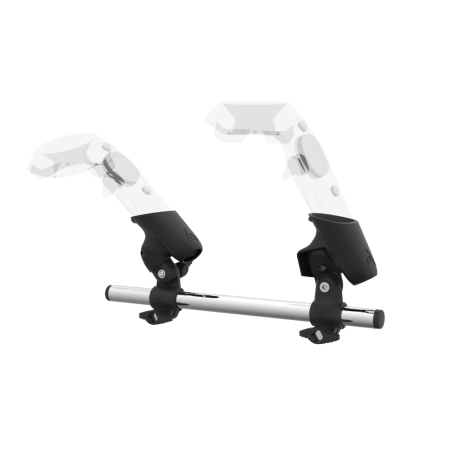 Left view of Right hand Starter vr gun stock for HTC Vive without shoulder stock and Black cups Chrome tube