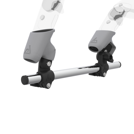 Zoom view of Right hand Starter vr gun stock for HTC Vive without shoulder stock and Grey cups Chrome tube