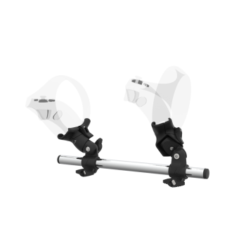 Left view of Right hand Starter vr gun stock for PSVR 2 without shoulder stock and Black cups Chrome tube