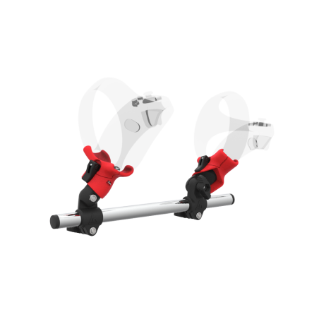 Right view of Right hand Starter vr gun stock for PSVR 2 without shoulder stock and Red cups Chrome tube