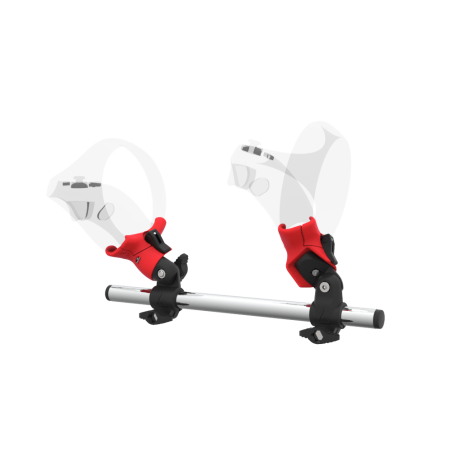 Left view of Right hand Starter vr gun stock for PSVR 2 without shoulder stock and Red cups Chrome tube
