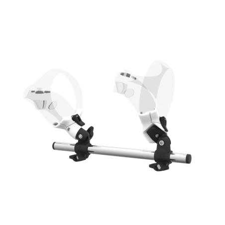 Left view of Right hand Starter vr gun stock for PSVR 2 without shoulder stock and White cups Chrome tube