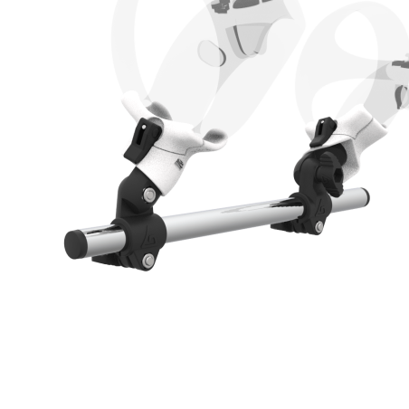Zoom view of Right hand Starter vr gun stock for PSVR 2 without shoulder stock and White cups Chrome tube