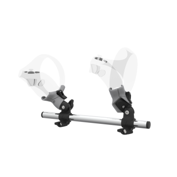 Left view of Right hand Starter vr gun stock for PSVR 2 without shoulder stock and Grey cups Chrome tube