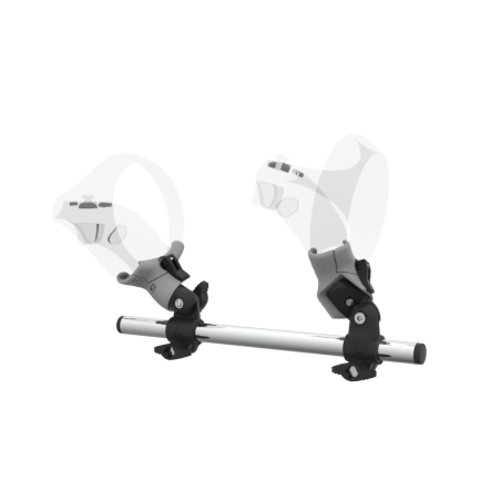 Left view of Right hand Starter vr gun stock for PSVR 2 without shoulder stock and Grey cups Chrome tube
