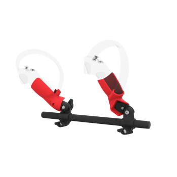 Left view of Right hand Starter vr gun stock for Pico 4 without shoulder stock and Red cups Carbon tube