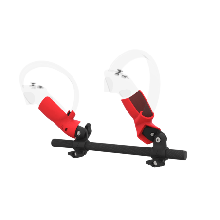 Left view of Right hand Starter vr gun stock for Pico 4 without shoulder stock and Red cups Carbon tube