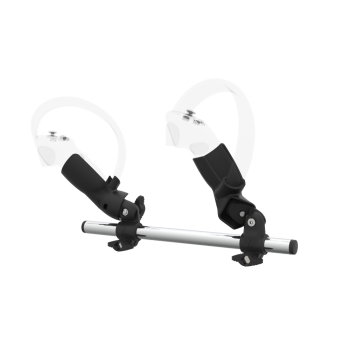 Left view of Right hand Starter vr gun stock for Pico 4 without shoulder stock and Black cups Chrome tube