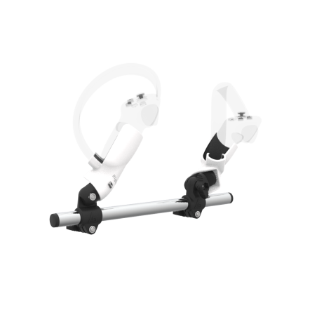 Right view of Right hand Starter vr gun stock for Pico 4 without shoulder stock and White cups Chrome tube